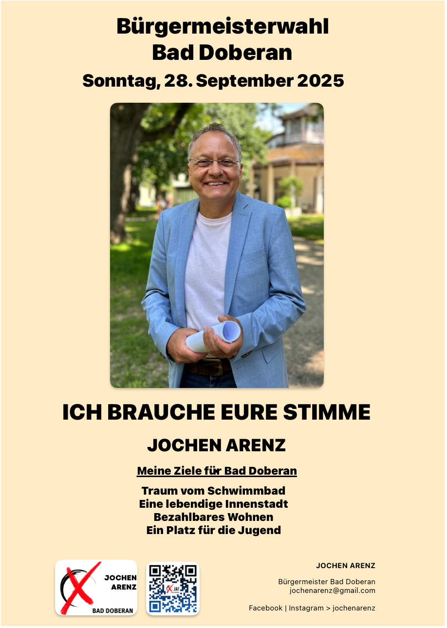 Jochen Arenz - Bürgermeisterwahl 2025 Plakat